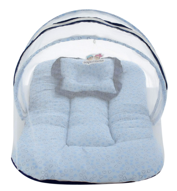 Superminis cotton baby with Pillow and Mosquito Net
